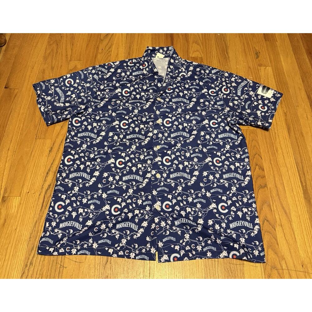 Chicago Cubs Wrigleyville SGA Floral Hawaiian Jersey Shirt XL Promotional Blue